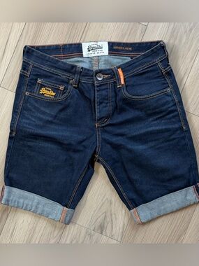 SuperDry Vintage Officer Slim Men's Dark Blue Denim Shorts 31W